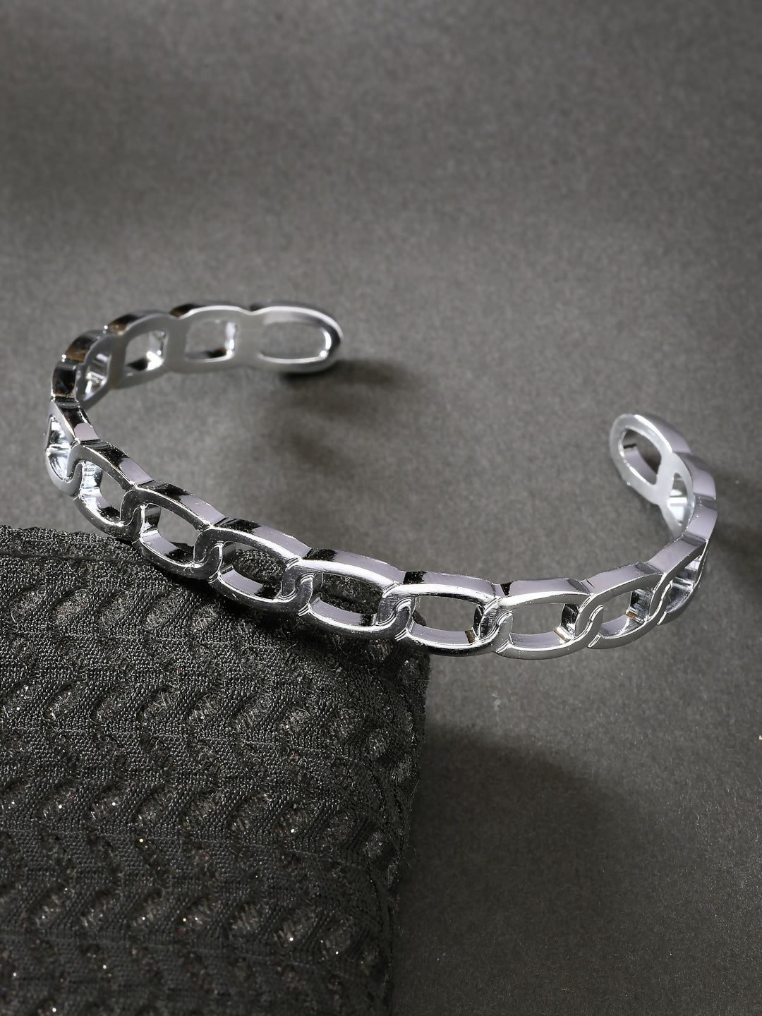 NVR Men's Silver-Plated Metal Cuff Bracelet - Distacart
