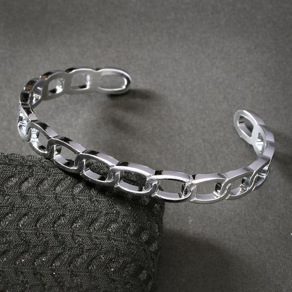 NVR Men's Silver-Plated Metal Cuff Bracelet - Distacart