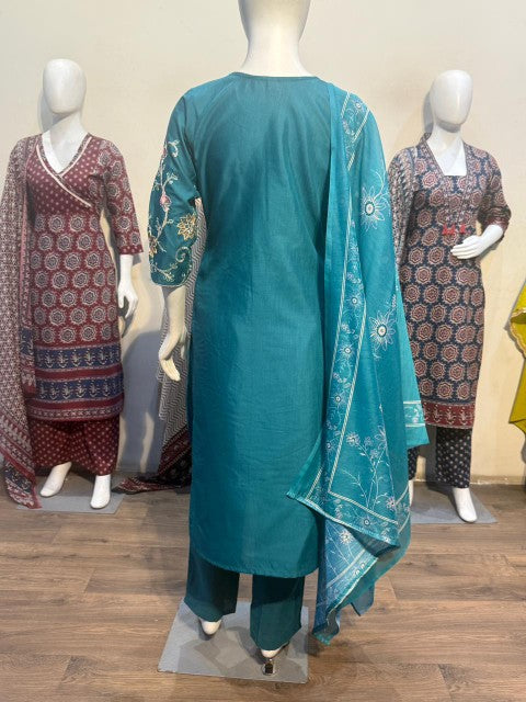 Anaita Teal Readymade Suit with Embroidery Work - Dista