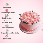 Thumbnail for sugar roses for cake cupcake decoration blush pink 120 gms
