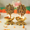 brass lakshmi ganesh diya set