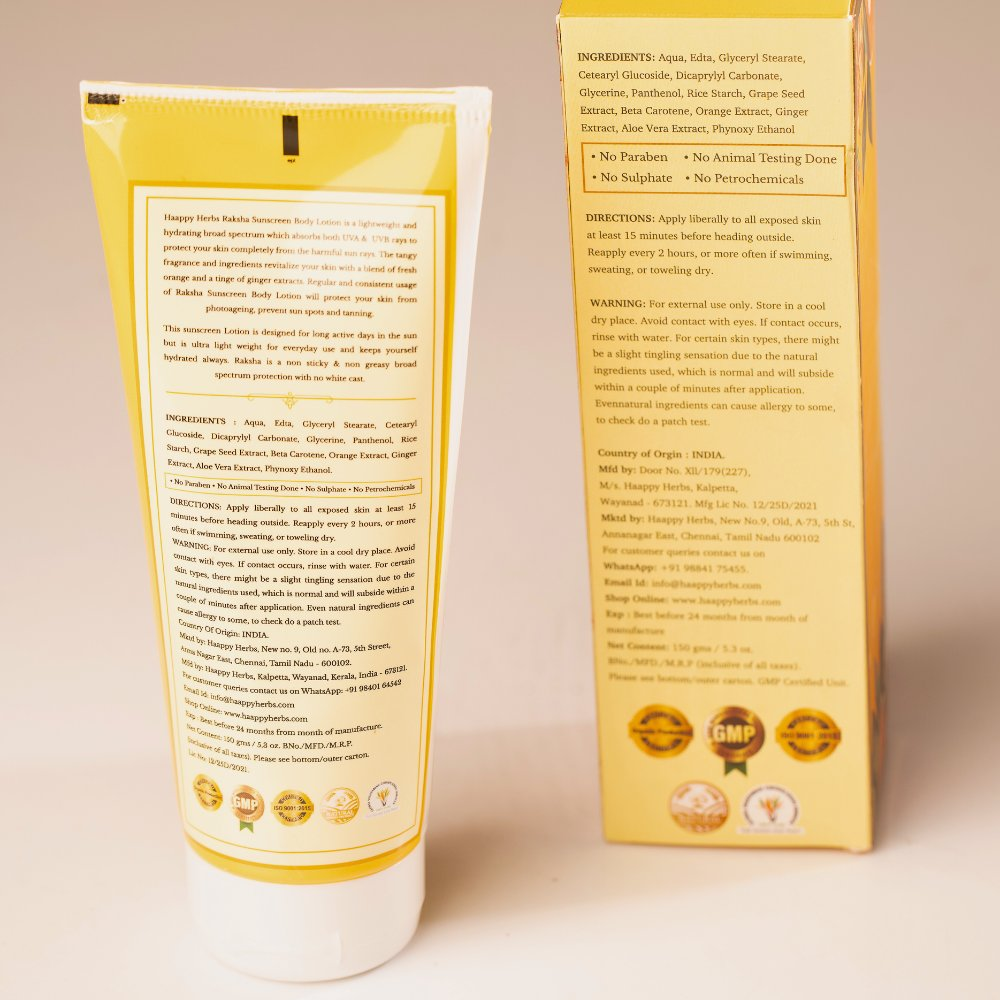 Haappyherbs Raksha Spf 50 Sun Protect Body Lotion - Distacart