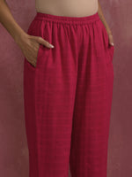 Thumbnail for trueBrowns Magenta Cotton Dobby Kurta Set - Distacart