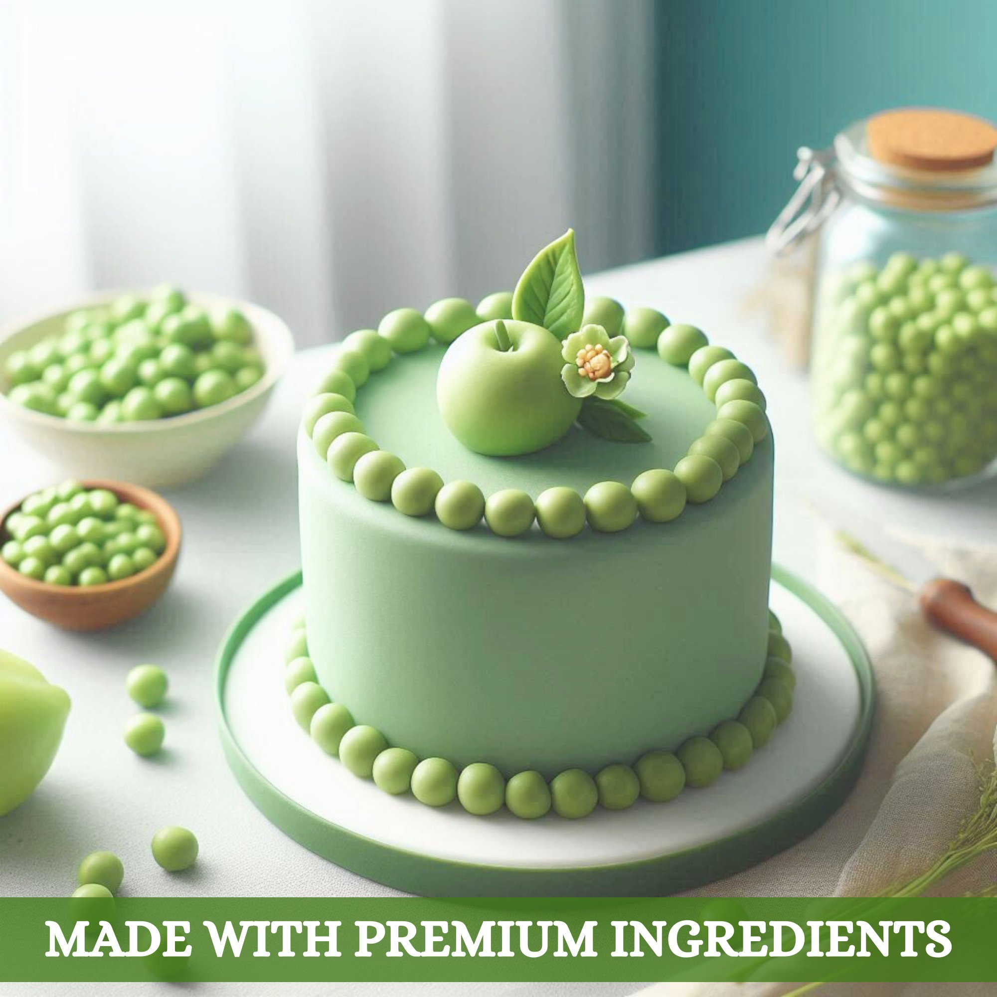 pea green fondant edible sugarpaste 1kg