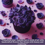 Thumbnail for sugar roses for cake cupcake decoration purple 120 gms