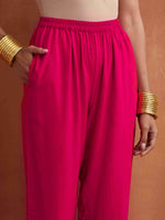 Thumbnail for trueBrowns Red Print Flared Anarkali Kurta Set - Distacart