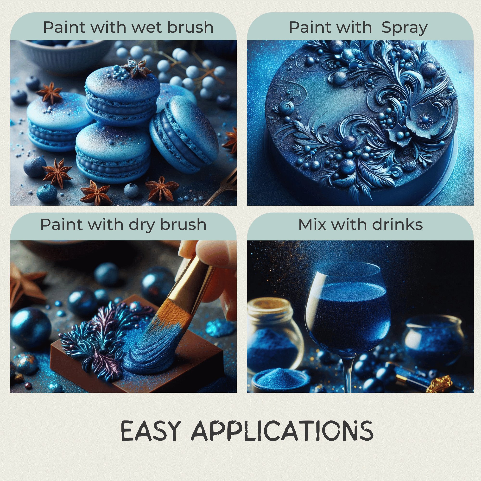 hydrangea blue edible luster dust5 gms