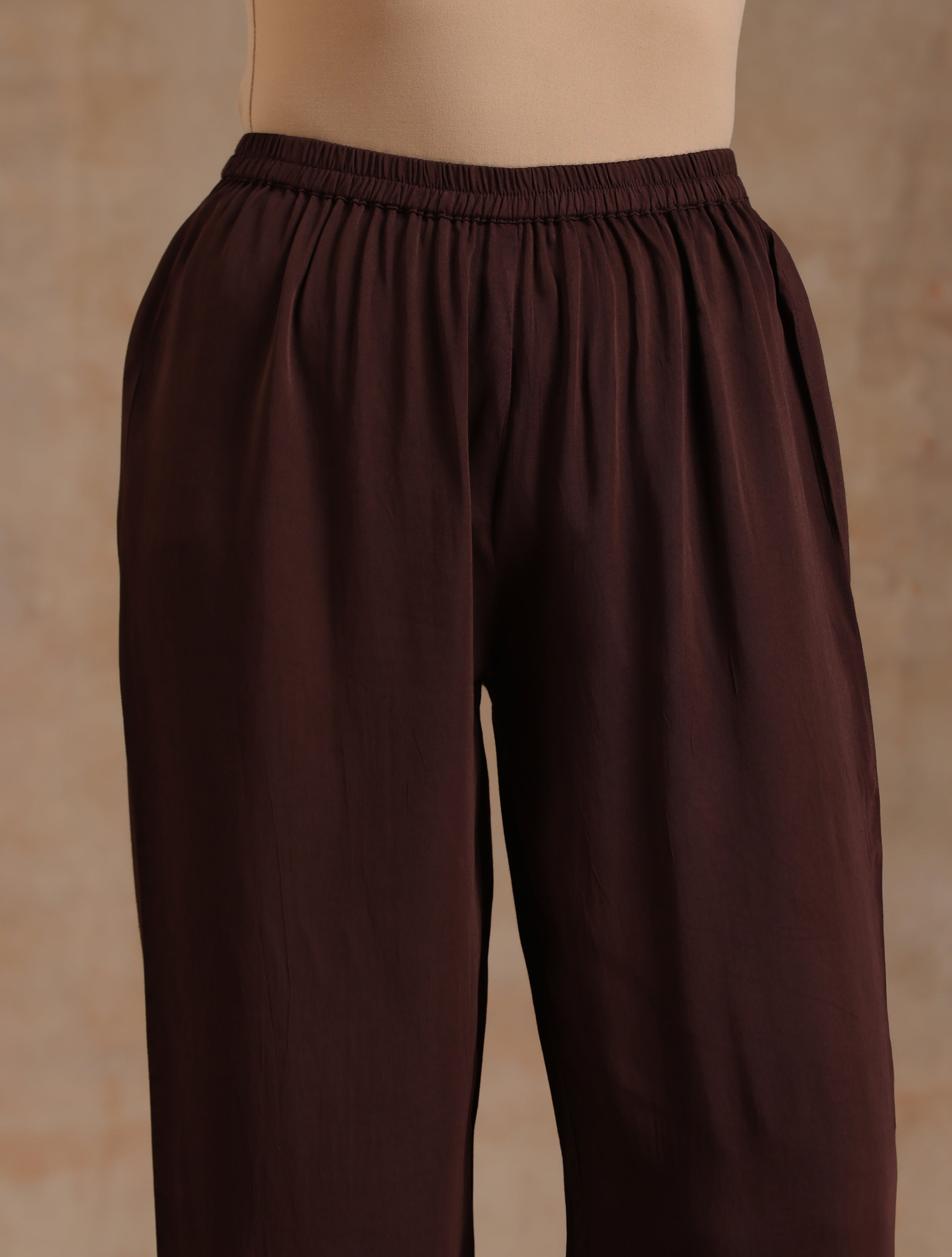trueBrowns Cola Brown Modal Satin Relax Co-ord Set - Distacart