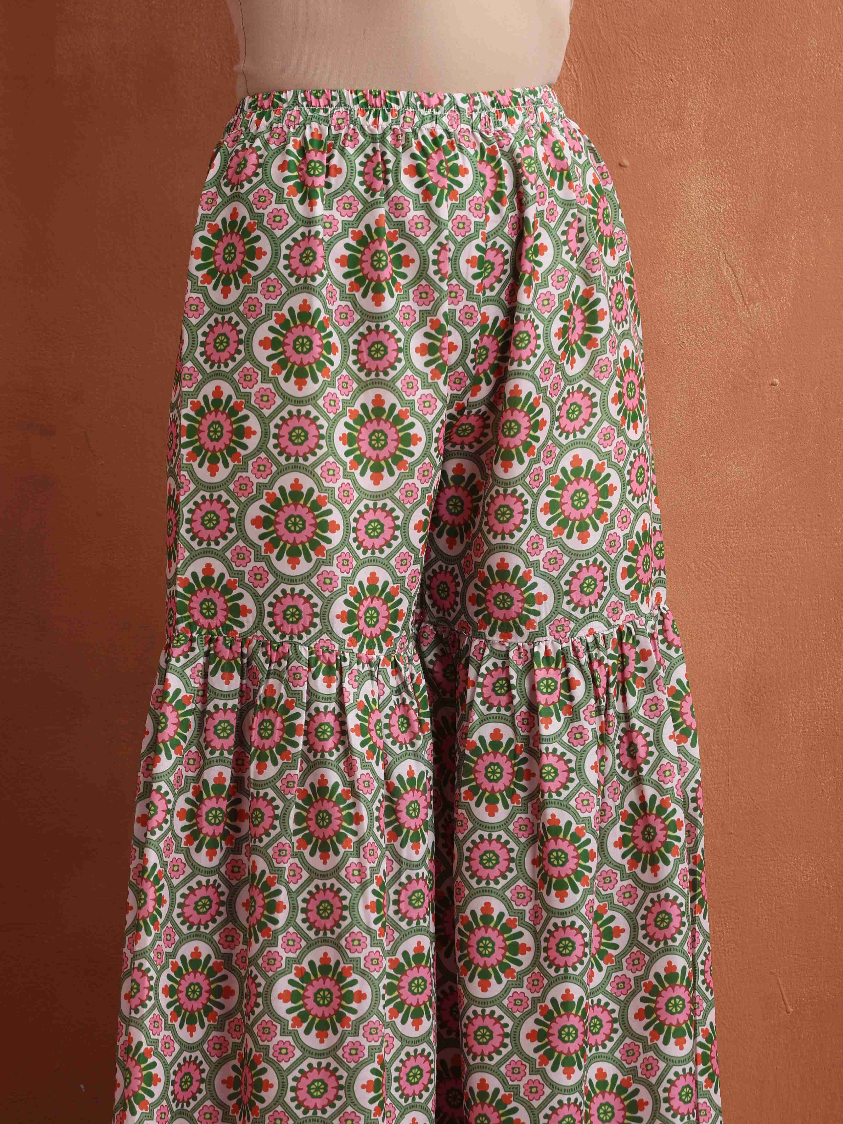trueBrowns Off White Geometric Print Sharara Set - Distacart