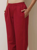 Thumbnail for trueBrowns Grey Cotton Linen Kurta Pant Set