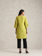 Thumbnail for trueBrowns Green Cotton Blend Short Kurta