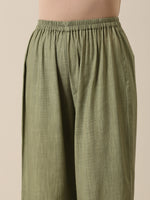 Thumbnail for trueBrowns Sage Slub Texture Angrakha Pant Set | Relove
