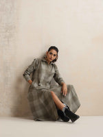 Thumbnail for trueBrowns Green Check Flared Winter Dress