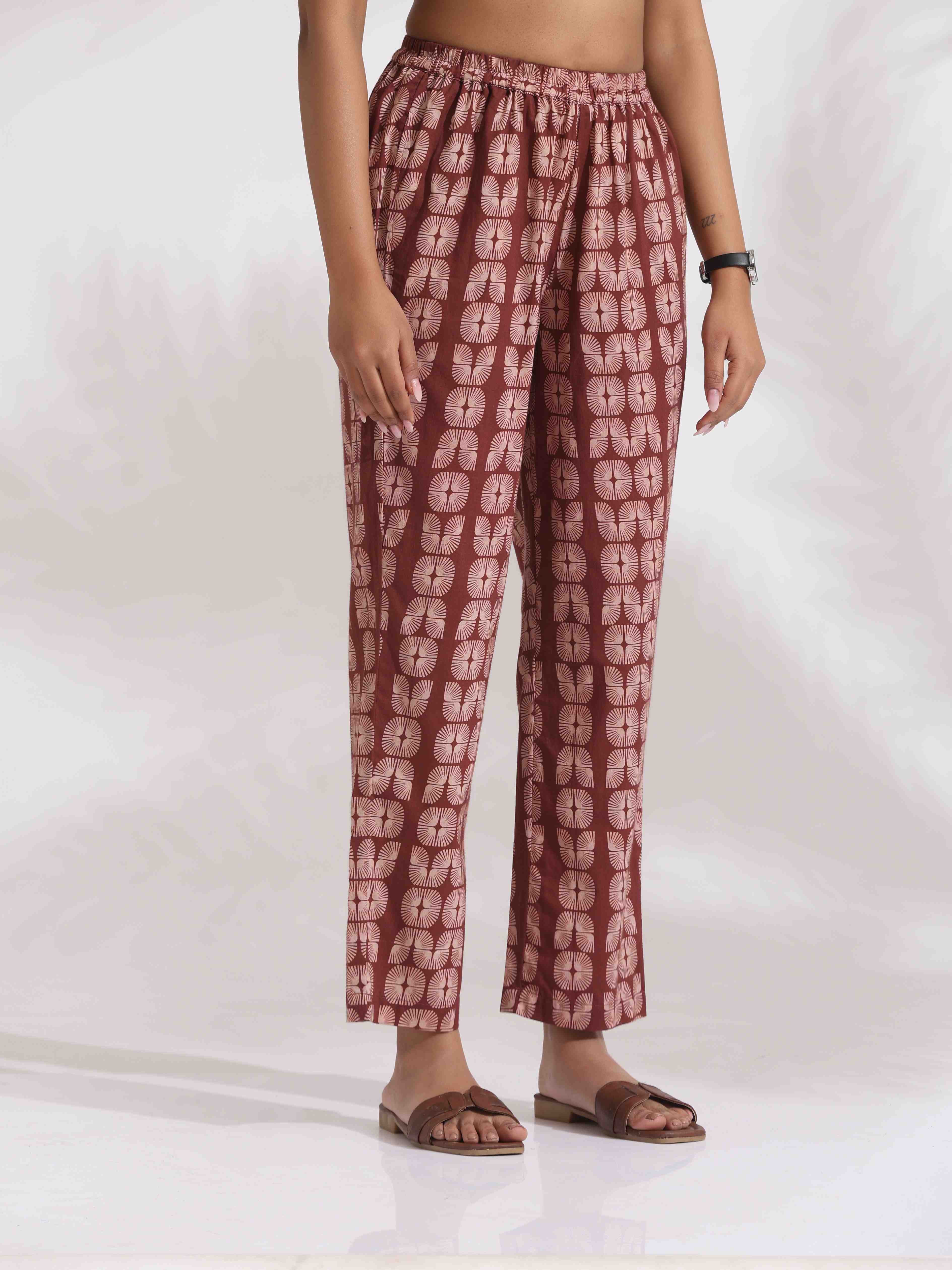 trueBrowns Brown Cotton Solid Kurta Co-ord Set