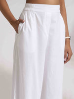 Thumbnail for trueBrowns White Cotton Schiffli Co-ord Set