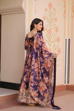 Thumbnail for Anaita Violet Silk Readymade Anarkali Suit with Embroidery & Sequence Work - Dista
