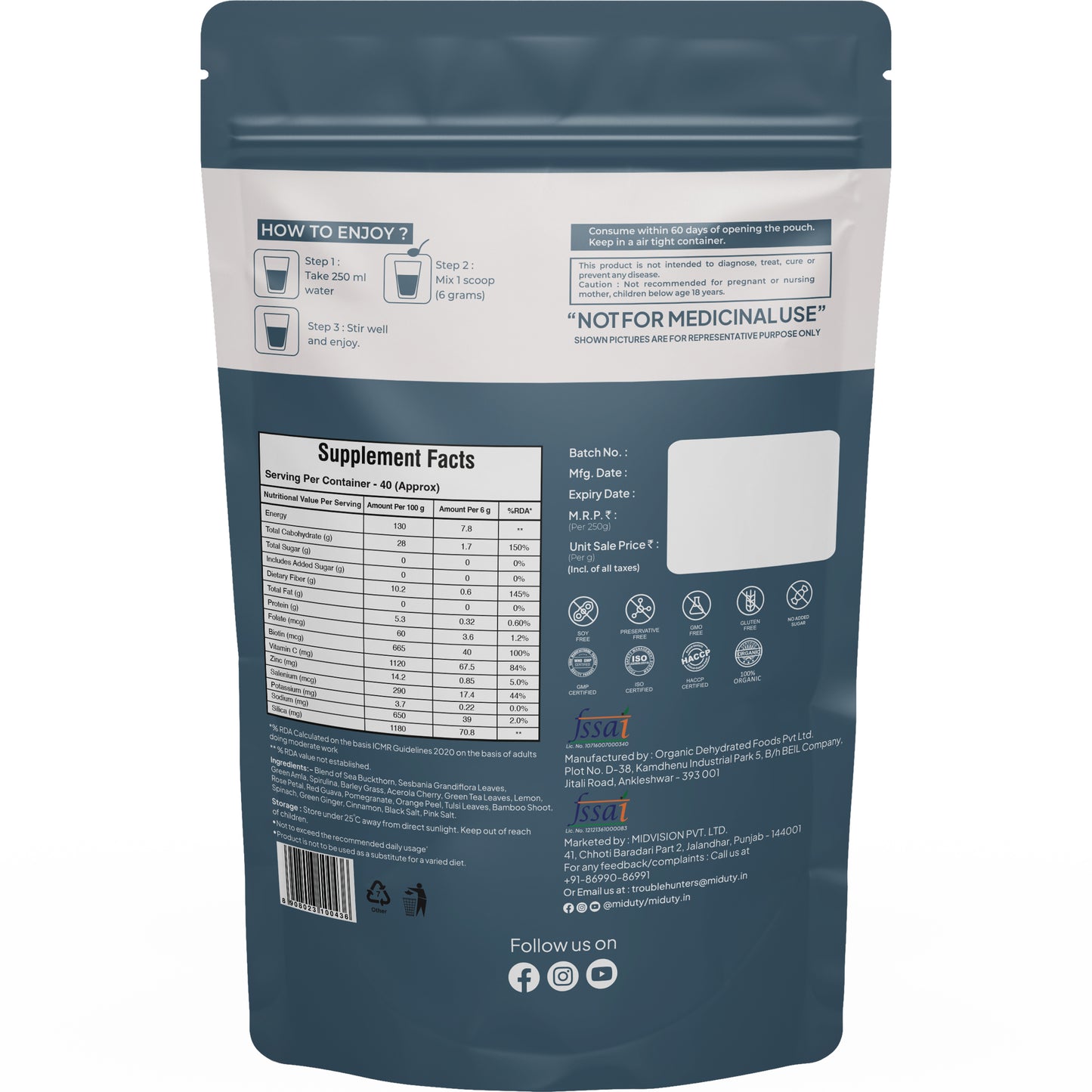Miduty by Palak Notes Organic Plant Based Collagen - Distacart