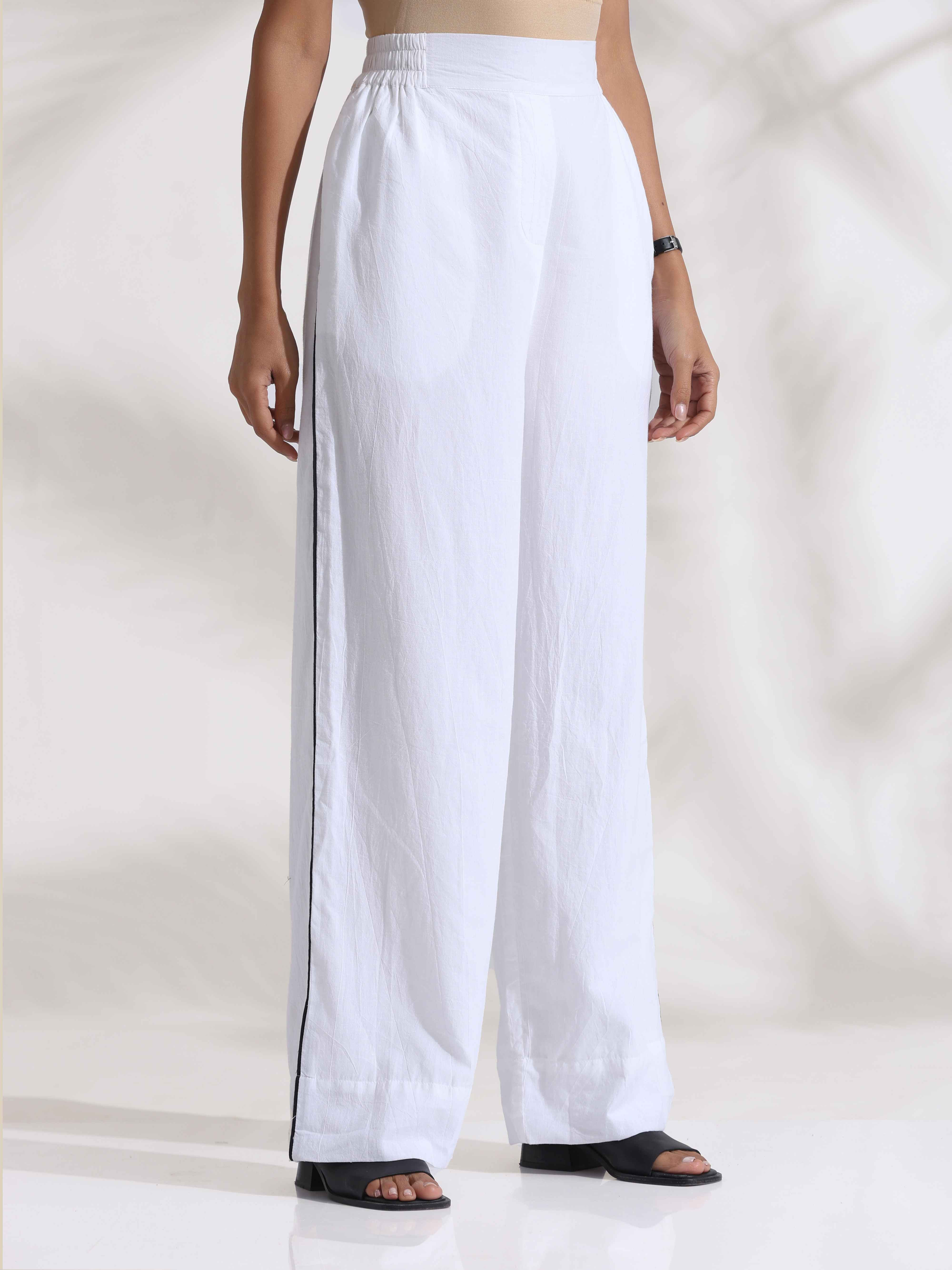 trueBrowns White Cotton Print Jacket Co-ord Set