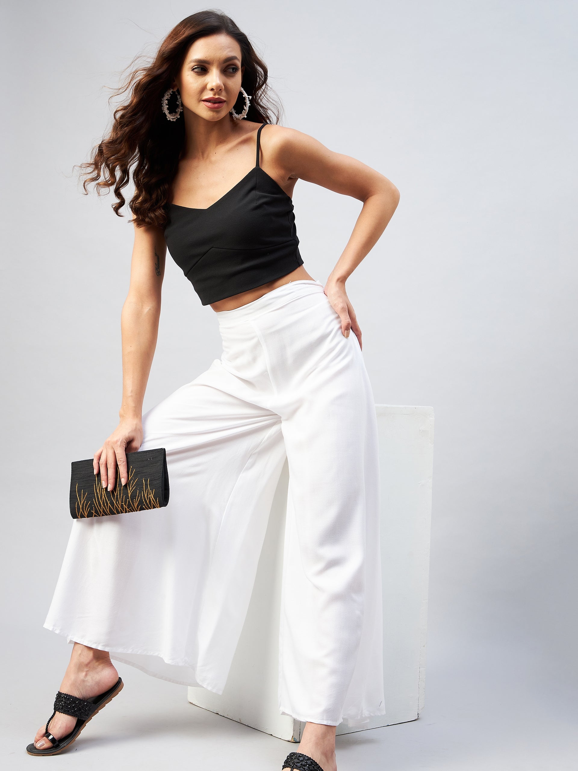 InWeave Solid White Palazzo
