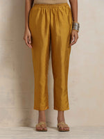 Thumbnail for trueBrowns Gold Silk Kurta Co-ord Set