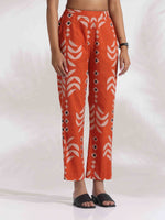 Thumbnail for trueBrowns Orange Cotton Solid Shirt Kurta Co-ord Set
