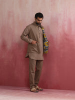 Thumbnail for trueBrowns Men's Grey Ikat Print Cotton Reversible Nehru Jacket