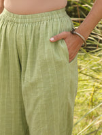 Thumbnail for trueBrowns Green Cotton Embroidered Kurta Set - Distacart