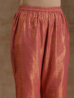 Thumbnail for trueBrowns Blush Gold Cotton Relaxed High-Low Kurta Set - Distacart