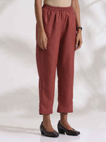 Thumbnail for trueBrowns Brown Slub Highslit Kurta Set