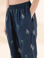 Thumbnail for trueBrowns Green Cotton Ikat Flared Kurta Pant Set - Distacart