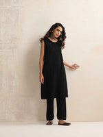 Thumbnail for trueBrowns Black Kashmiri Woollen Jacket 3pc Set
