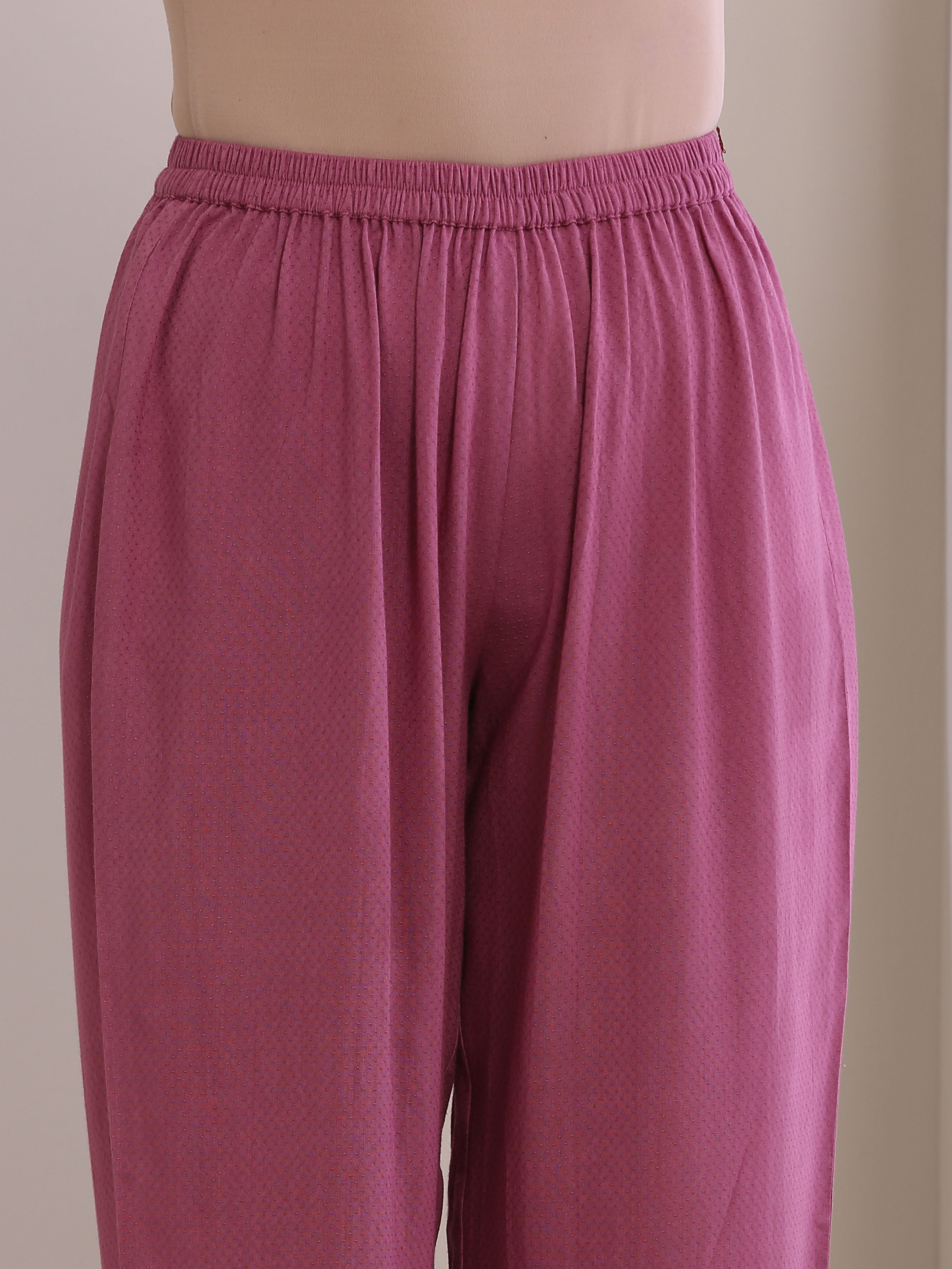trueBrowns Onion Pink Dobby Anarkali Pant Set - Distacart