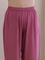 Thumbnail for trueBrowns Onion Pink Dobby Anarkali Pant Set - Distacart