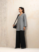 Thumbnail for trueBrowns Grey Winter High Slit Top