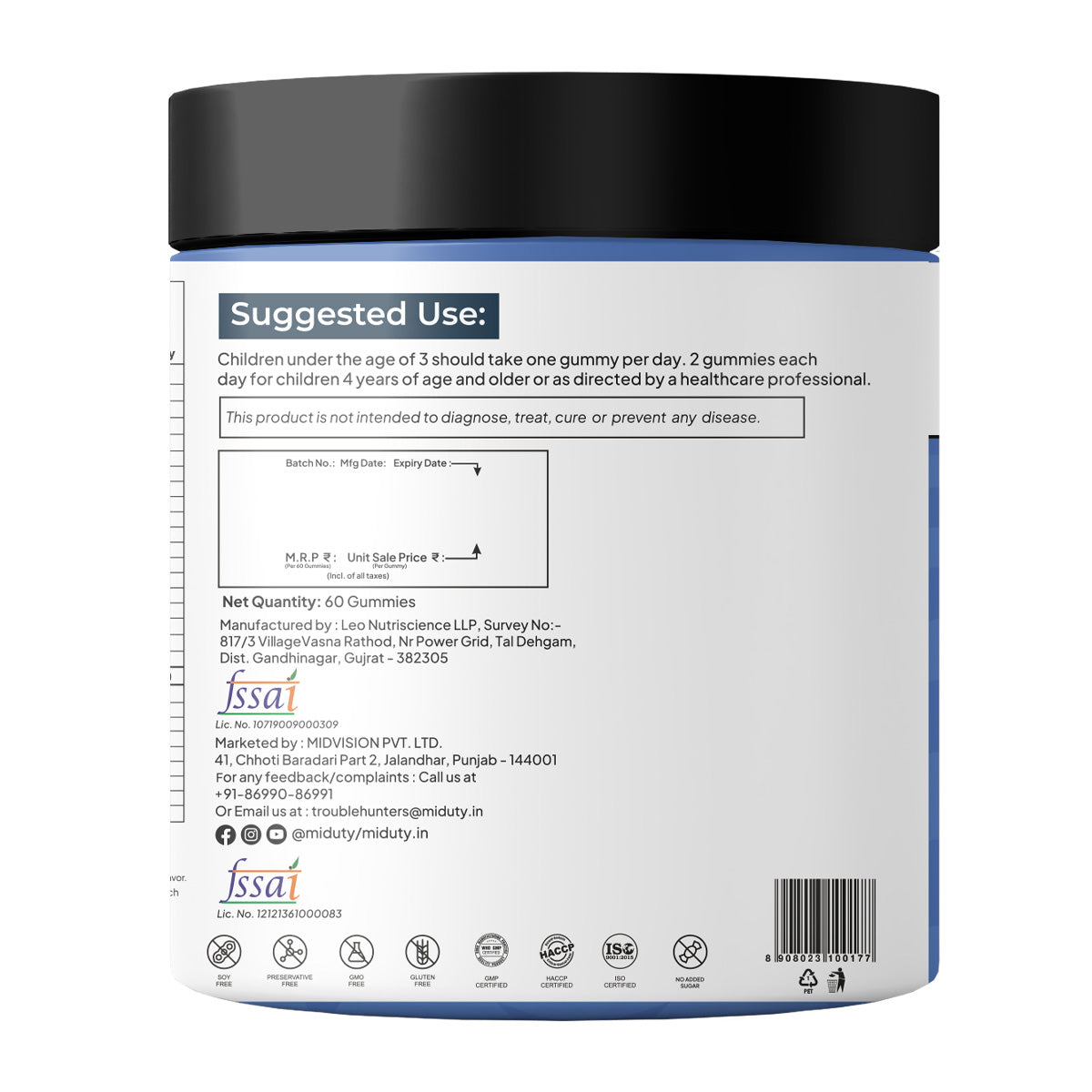 Miduty by Palak Notes Smarty Kids Multivitamin Gummies