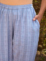 Thumbnail for trueBrowns Light Blue Cotton Dobby Flared Co-ord Set