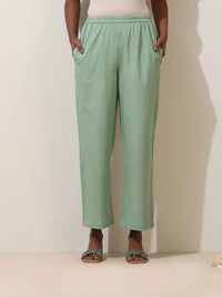 Thumbnail for trueBrowns Mint Green Cotton Linen Co-Ord Set