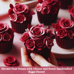 Thumbnail for sugar roses for cake cupcake decoration magenta 120 gms