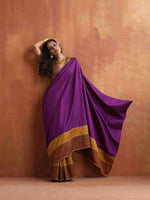 Thumbnail for trueBrowns Purple Silk Ready To Wear Saree