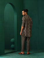 Thumbnail for trueBrowns Men's Grey Diamond Viscose Silk Co-ord Set - Distacart