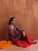 Thumbnail for trueBrowns Pink Print Sharara Set - Distacart