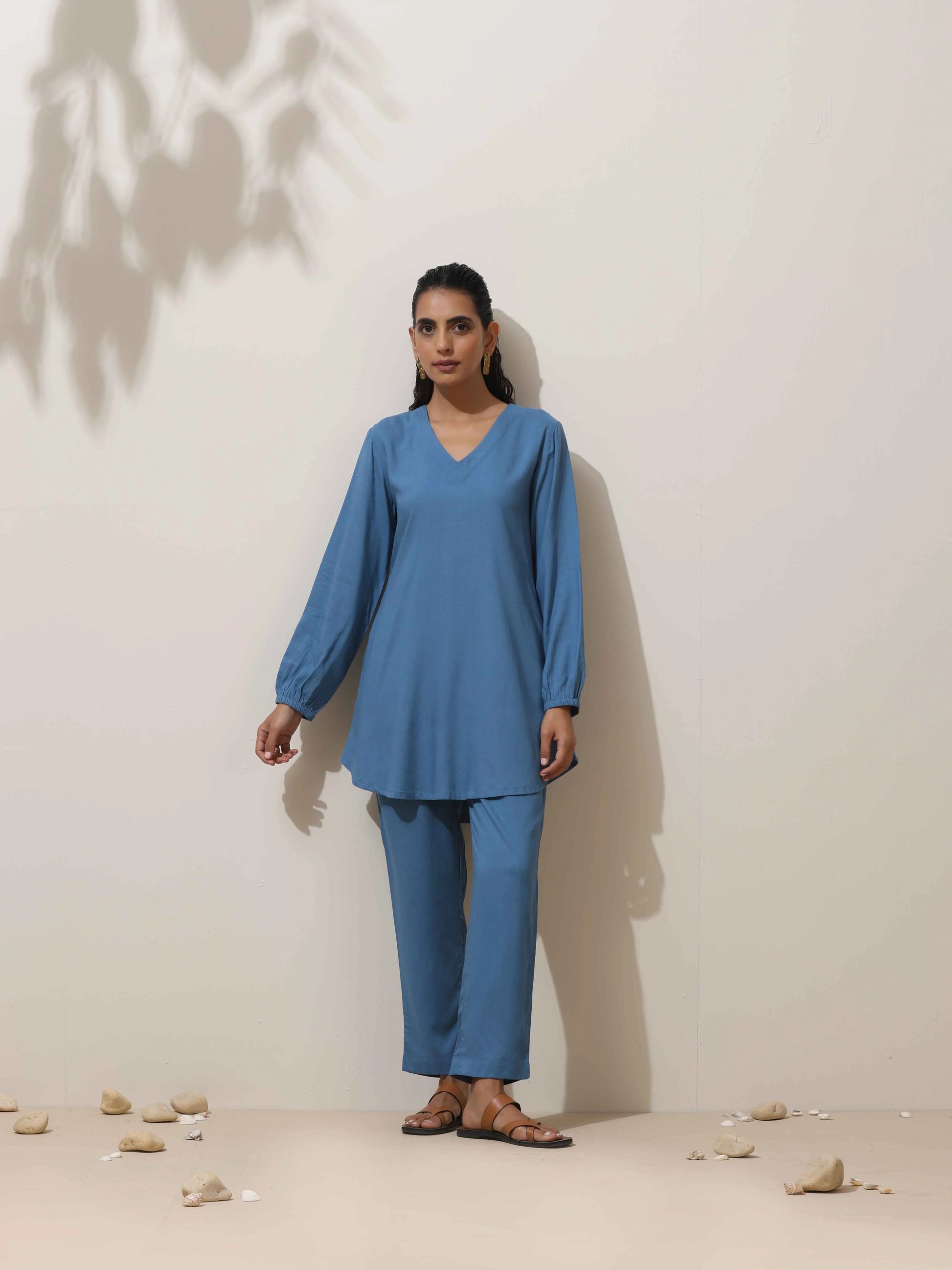 trueBrowns Blue Co-ord Set - Distacart