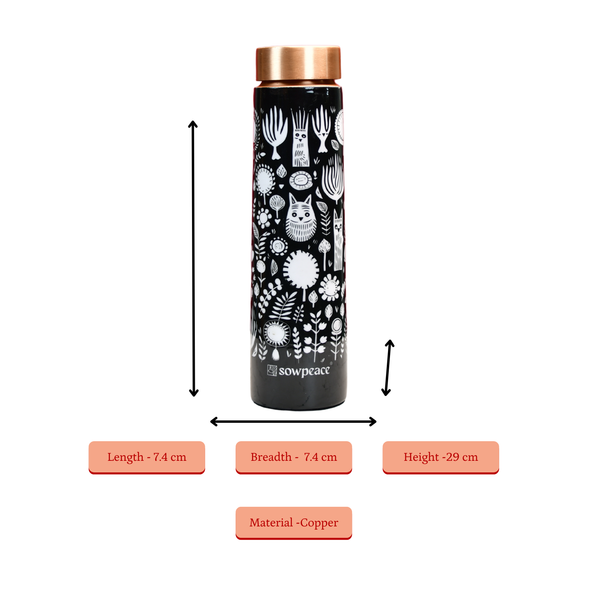 Sowpeace Noir Abstract Copper Bottle