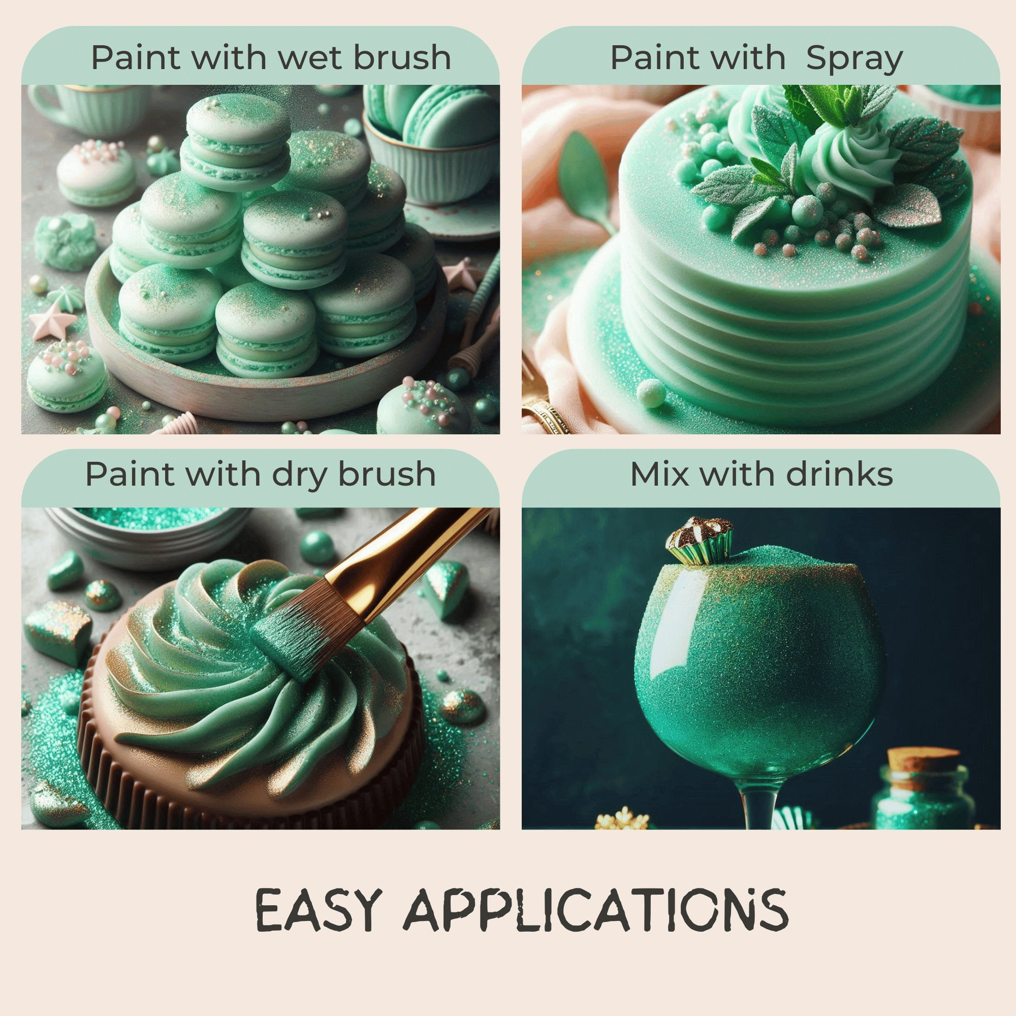 agave green edible luster dust 5 g