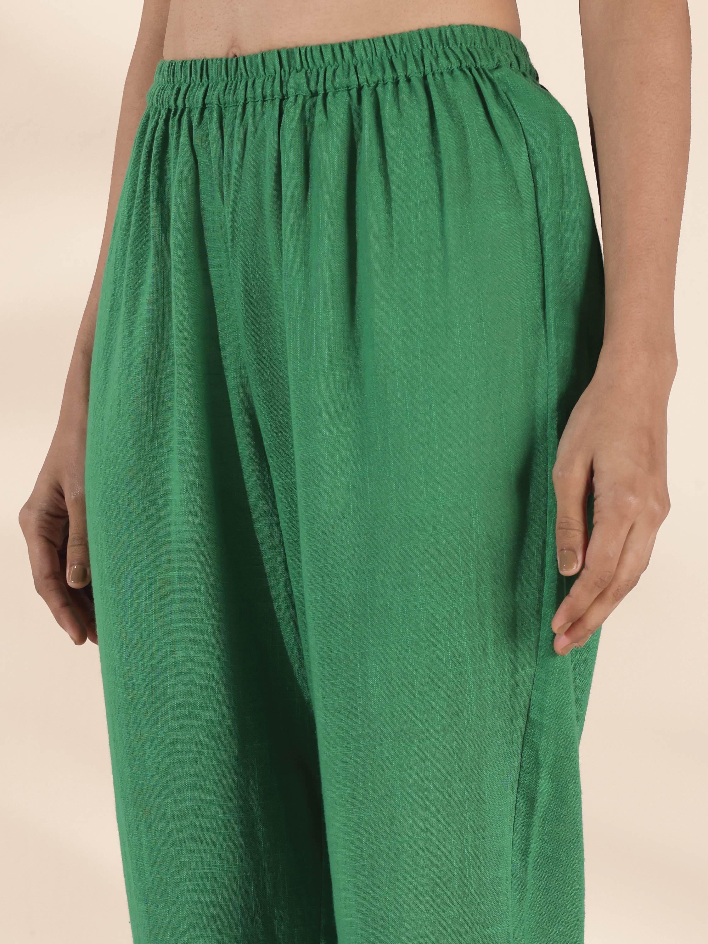 trueBrowns Green Cotton Relaxed Co-ord Set - Distacart