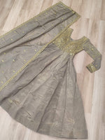 Thumbnail for Anaita Grey Silk Readymade Anarkali Suit with Sequence & Embroidery Work - Dista