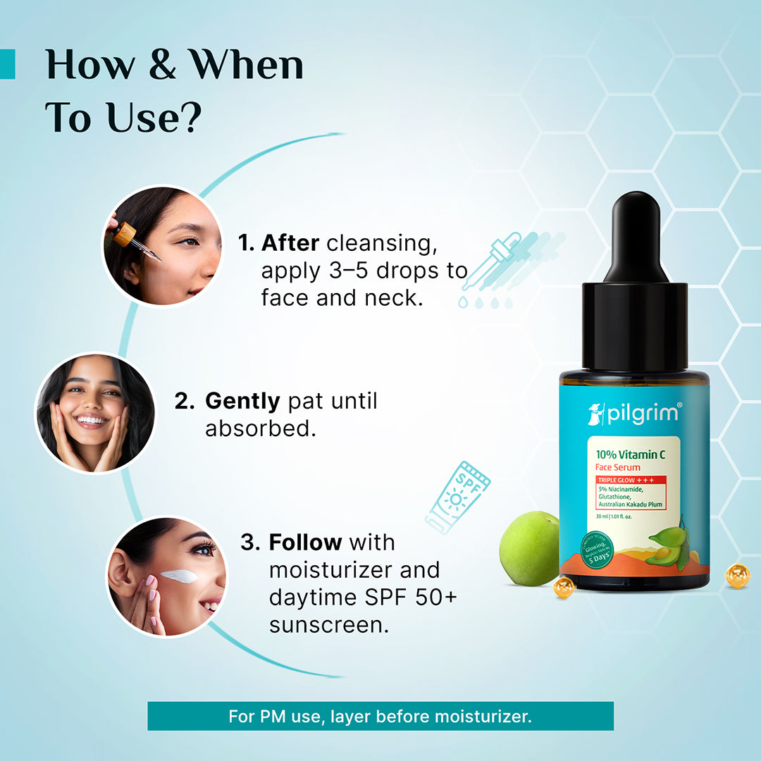 Pilgrim 10% Vitamin C Face Serum For Daily Brightness 5% Niacinamide - Distacart