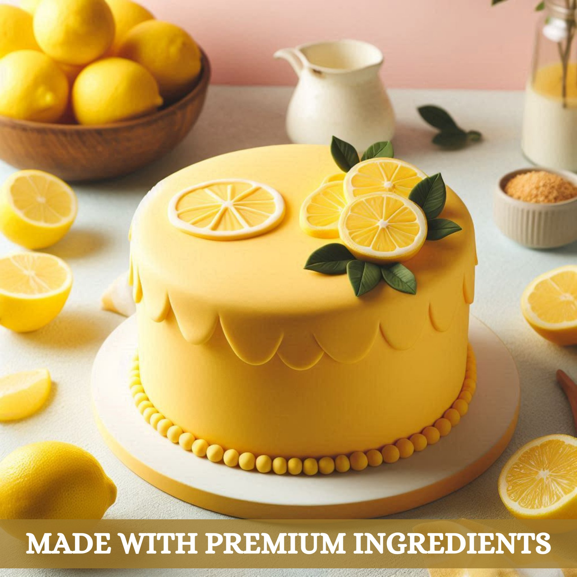 lemon yellow fondant edible sugarpaste 1kg