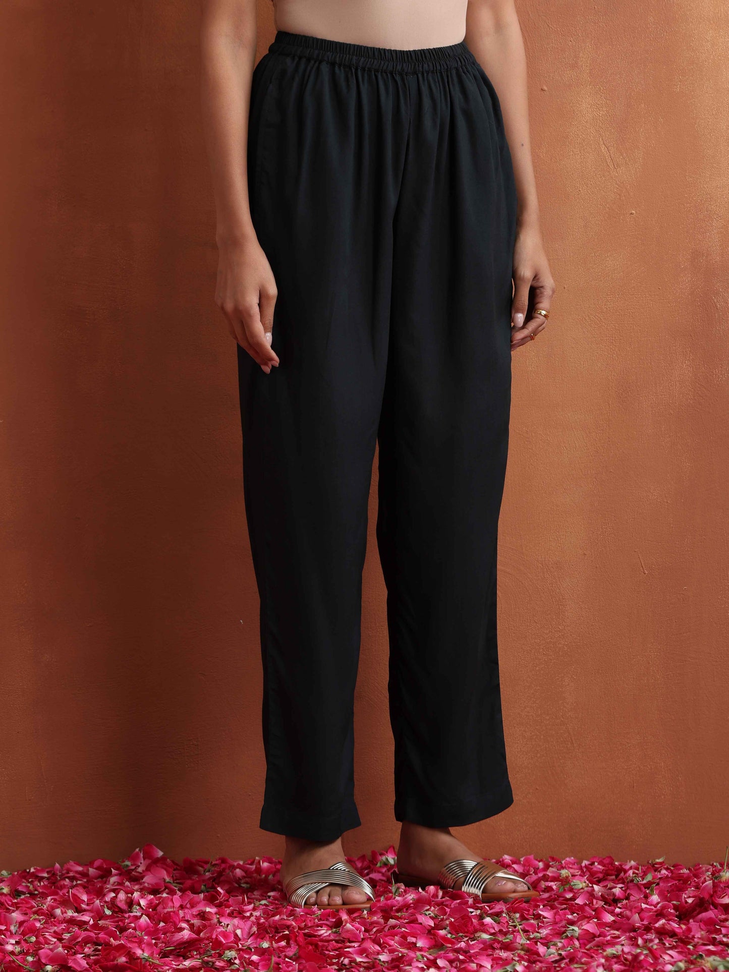 trueBrowns Black Print Kurta Co-ord Set - Distacart