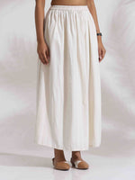 Thumbnail for trueBrowns Off-White Cotton Skirt Co-ord Set